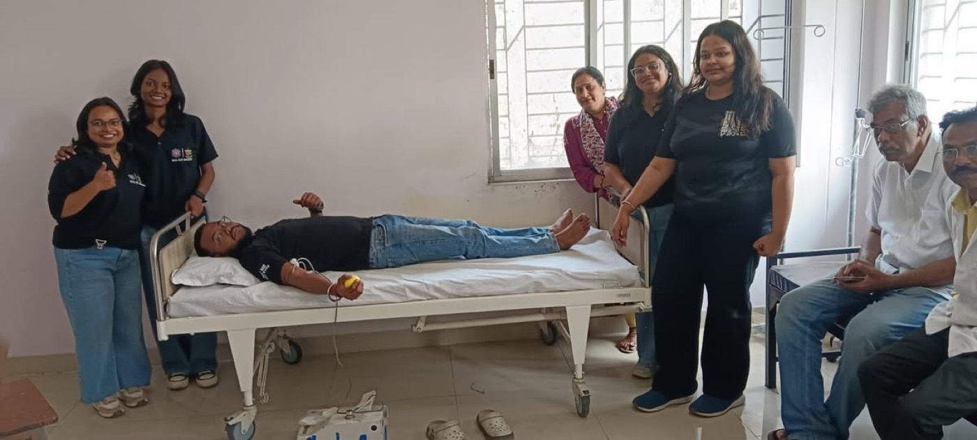 Volunteers in MEM Foundation t-shirts at a recent blood donation camp